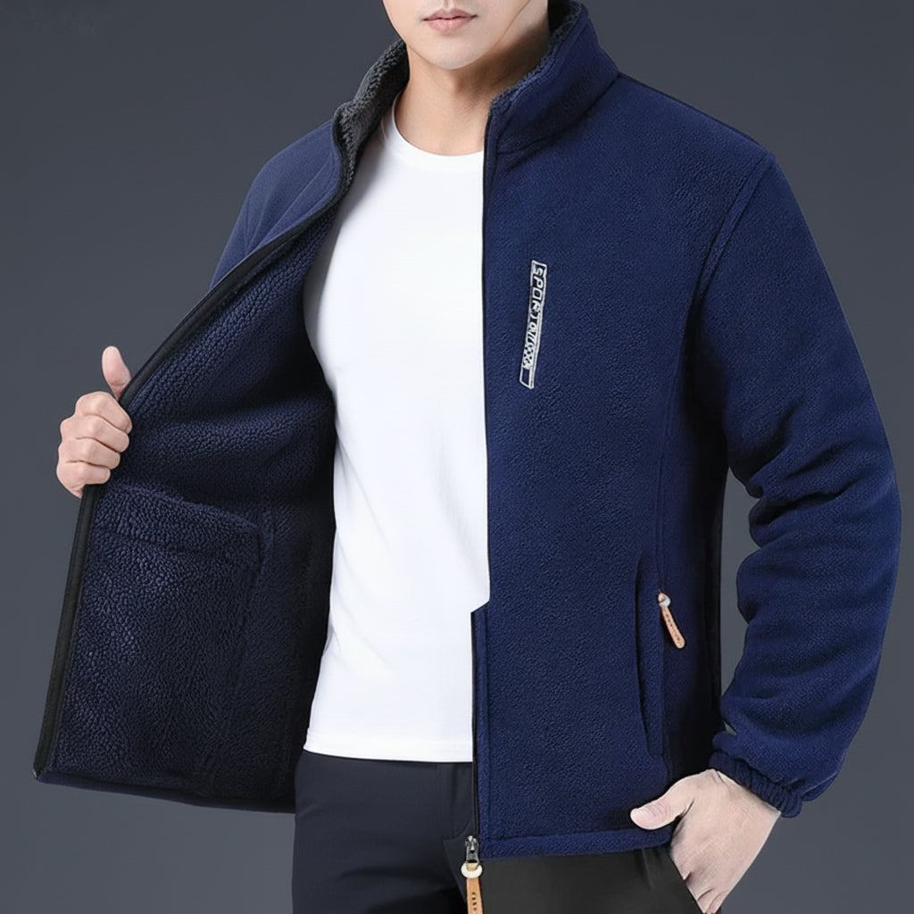 Fleecejacke für Herren Winddicht mit Taschen