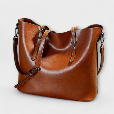 Weiche Schultertasche mit Crossbody-Riemen aus Kunstleder für Damen
