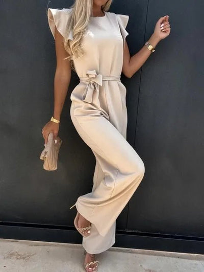 Damen Jumpsuit Mit Gerüschten Ärmeln Für Hochzeit Eleganter Schnitt 0