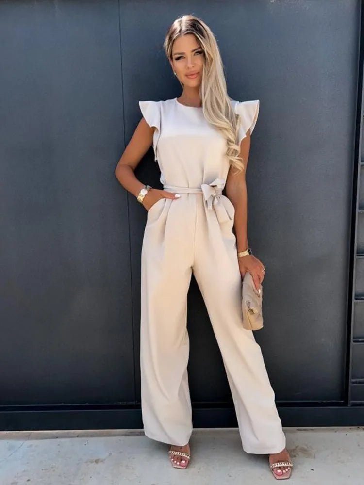 Damen Jumpsuit Mit Gerüschten Ärmeln Für Hochzeit Eleganter Schnitt 1