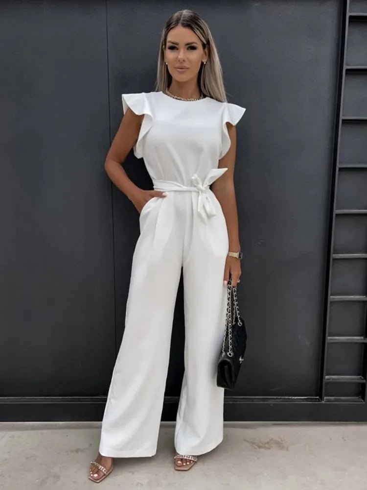 Damen Jumpsuit Mit Gerüschten Ärmeln Für Hochzeit Eleganter Schnitt 2