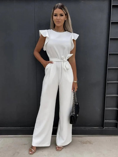 Damen Jumpsuit Mit Gerüschten Ärmeln Für Hochzeit Eleganter Schnitt 2