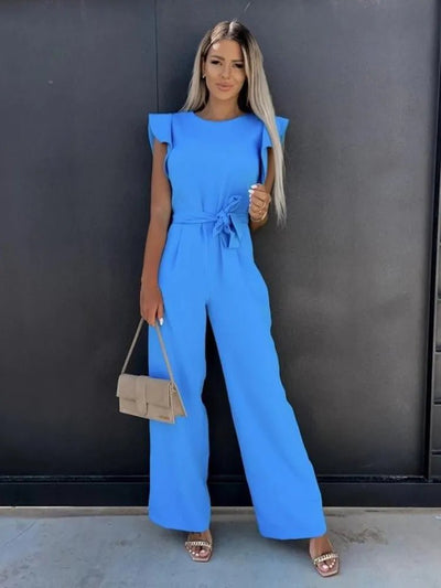 Damen Jumpsuit Mit Gerüschten Ärmeln Für Hochzeit Eleganter Schnitt 4