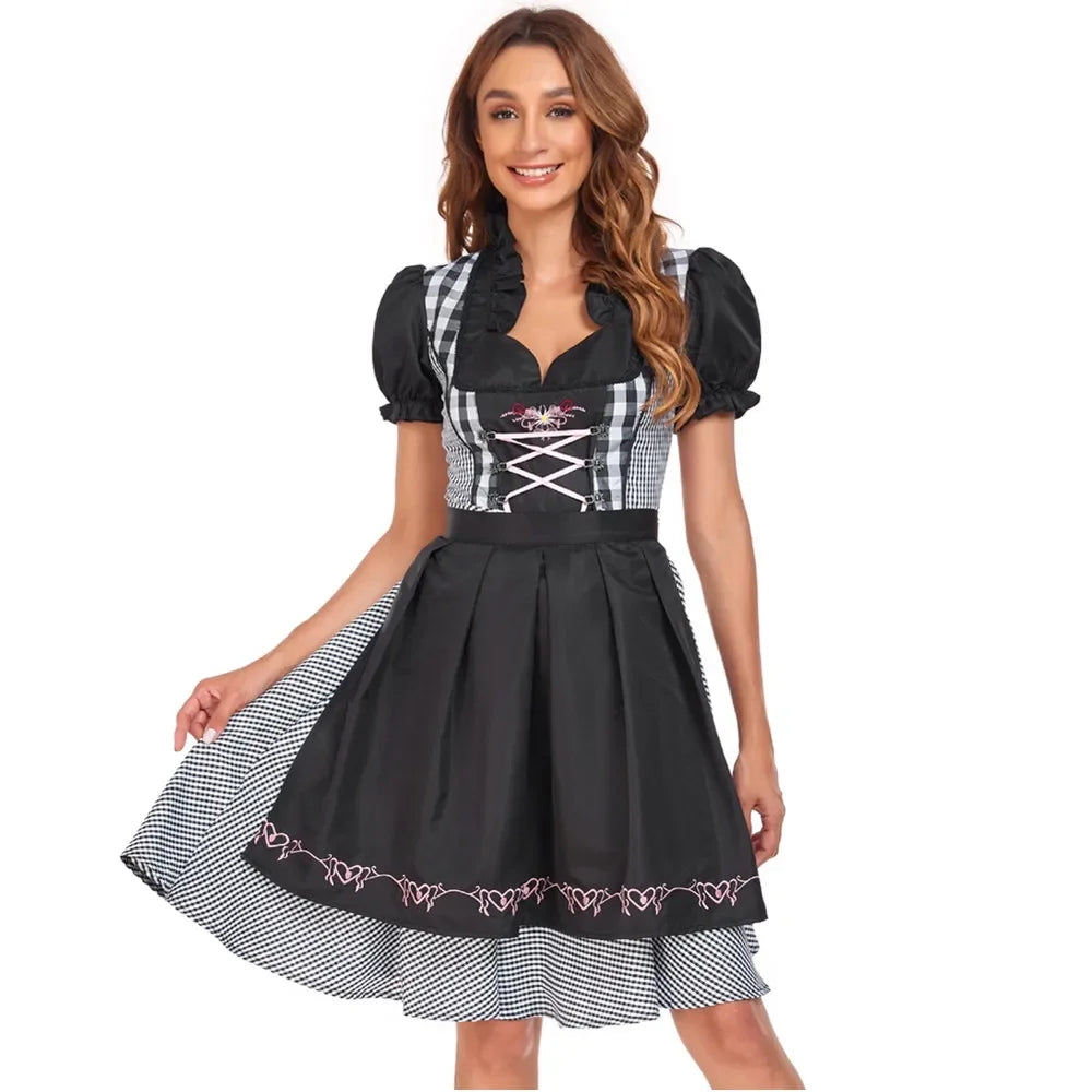 Dirndlkleid 38 mit Schürze für Damen – Traditionelles Oktoberfest Outfit, Ideal für Karneval und Feste 1