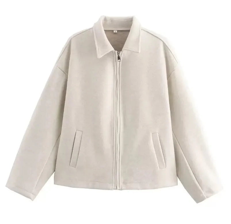 Elegante Wolljacke für Damen – Stilvolle Herbstmode mit Reißverschluss 0