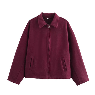 Elegante Wolljacke für Damen – Stilvolle Herbstmode mit Reißverschluss 7