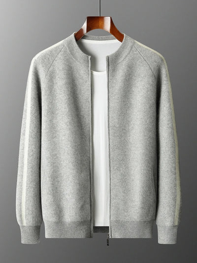 Herren Cardigan aus 100% Kaschmir mit Reißverschluss - Hochwertiger, warmer Strick 0