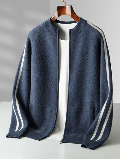 Herren Cardigan aus 100% Kaschmir mit Reißverschluss - Hochwertiger, warmer Strick 1