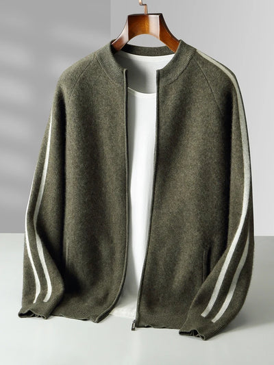 Herren Cardigan aus 100% Kaschmir mit Reißverschluss - Hochwertiger, warmer Strick 3