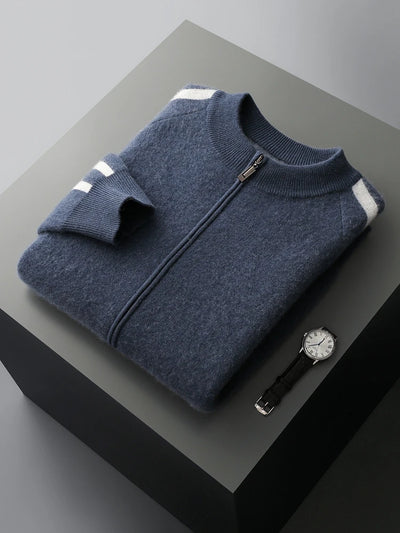Herren Cardigan aus 100% Kaschmir mit Reißverschluss - Hochwertiger, warmer Strick 6