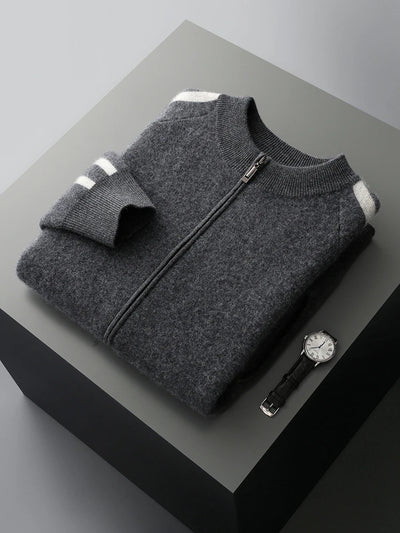 Herren Cardigan aus 100% Kaschmir mit Reißverschluss - Hochwertiger, warmer Strick 8