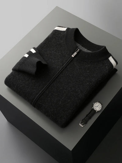 Herren Cardigan aus 100% Kaschmir mit Reißverschluss - Hochwertiger, warmer Strick 9