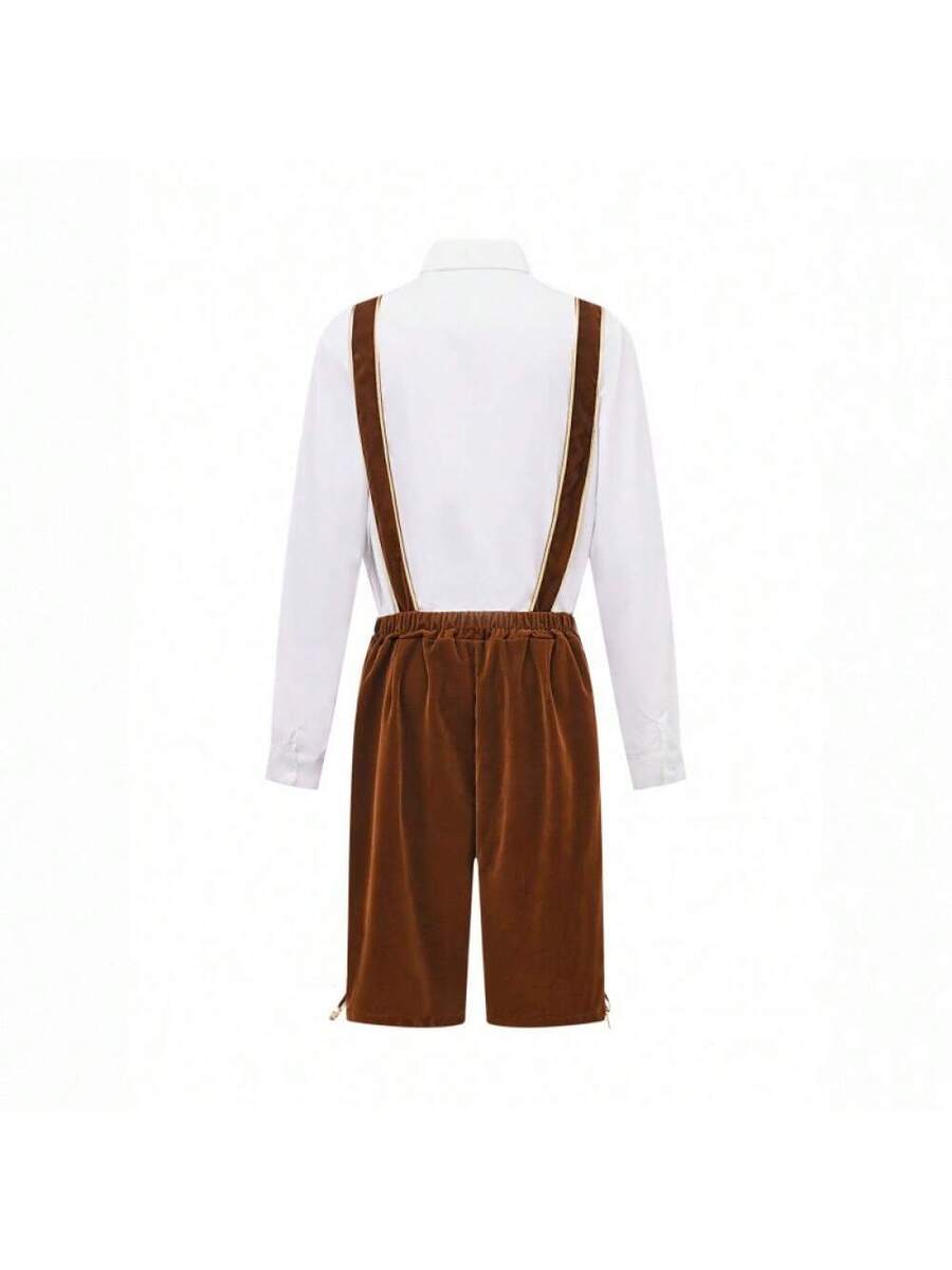 Herren Lederhosen Set mit Langarmhemd für Oktoberfest 1