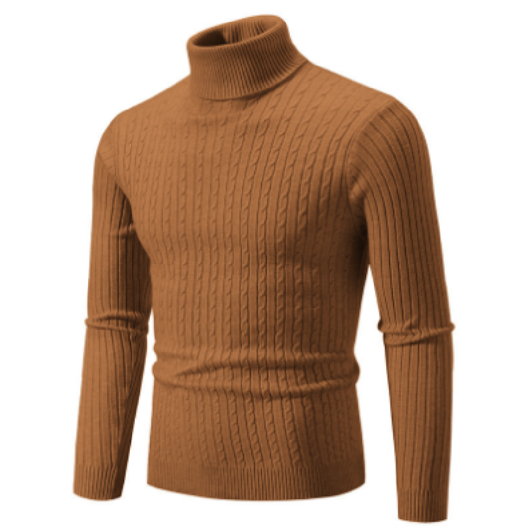Herren Rollkragen Pullover Strick Winter Warm Eleganz Komfort 1