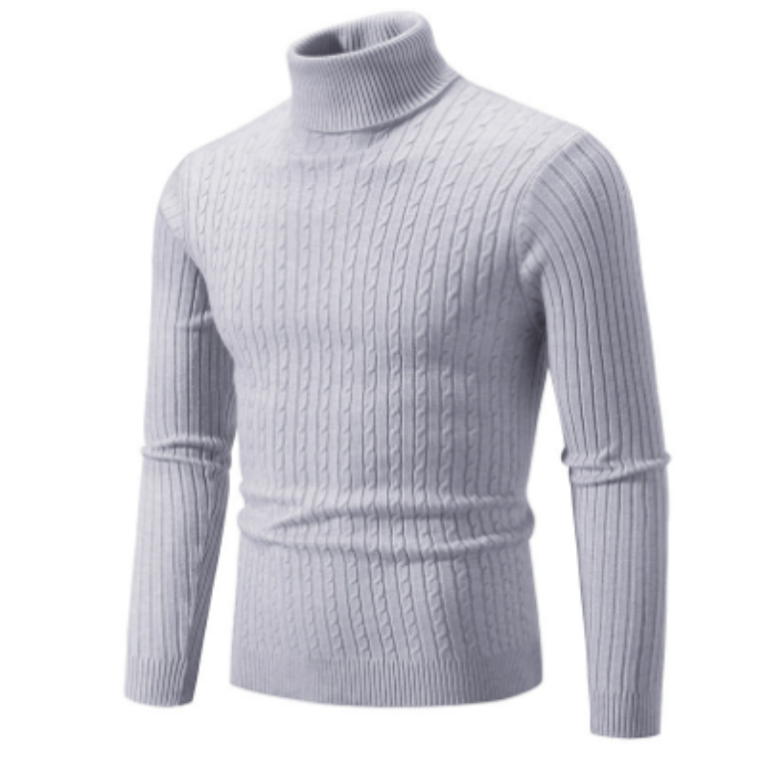 Herren Rollkragen Pullover Strick Winter Warm Eleganz Komfort 2