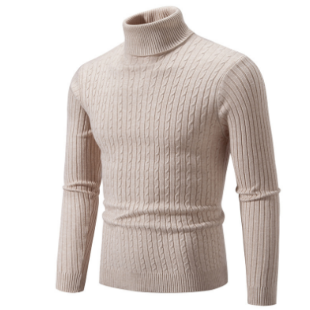 Herren Rollkragen Pullover Strick Winter Warm Eleganz Komfort 4