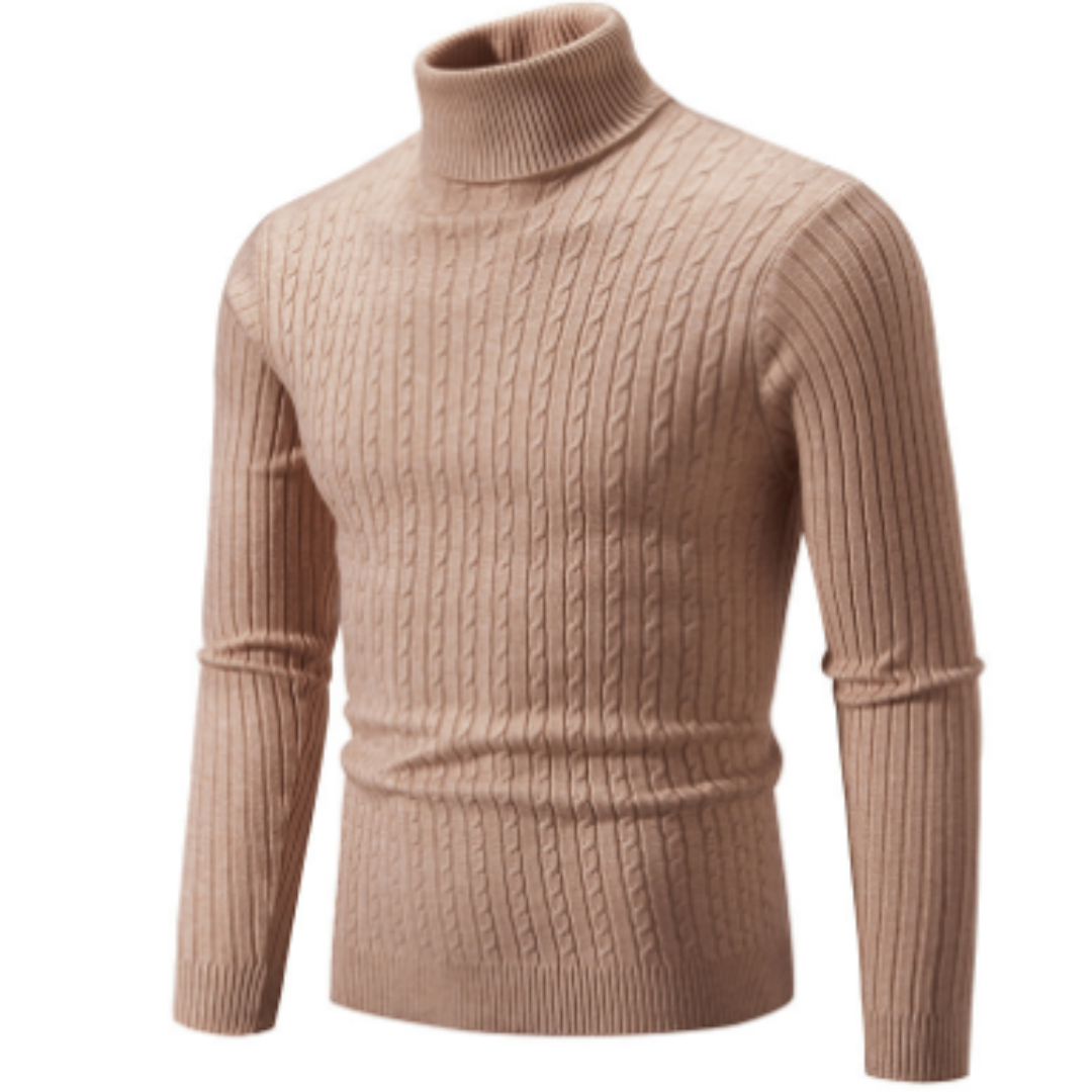 Herren Rollkragen Pullover Strick Winter Warm Eleganz Komfort 5