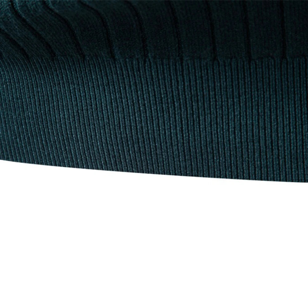 Herren Rollkragen Pullover Strick mit Gestreiften Akzenten für Winter 4