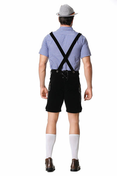 Herren Trachten Set Lederhosen Hemd Hut Oktoberfest Outfit 2