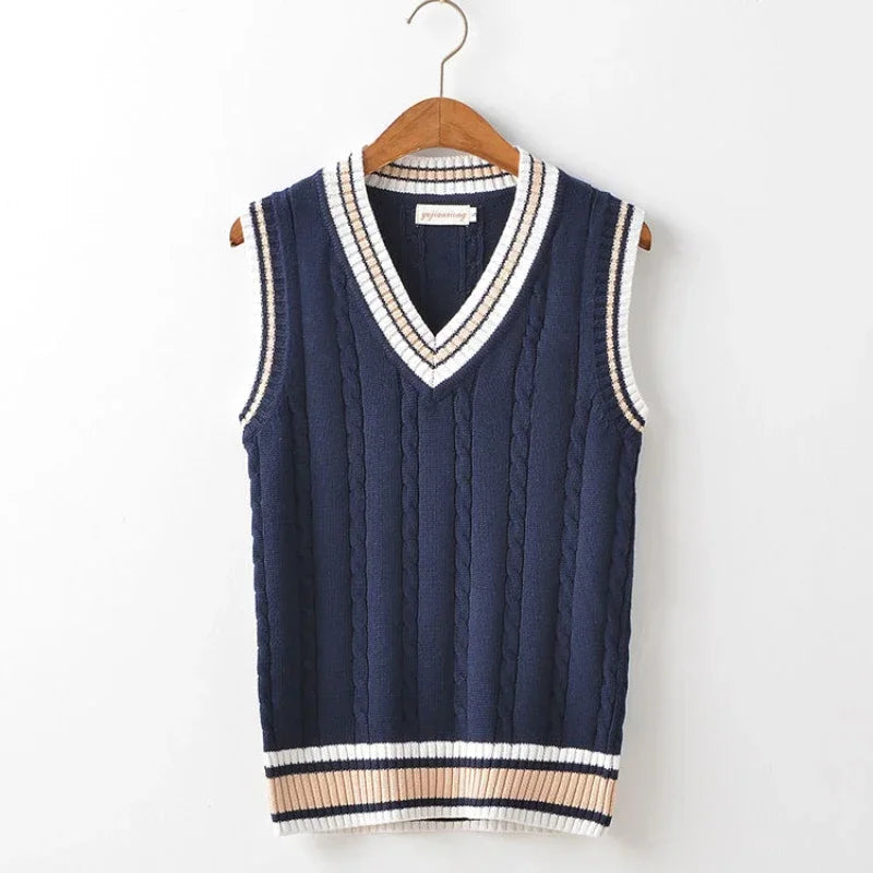 Herren Weste V-Ausschnitt Klassisch, Elegante Strickweste für Herren, Bequem und Warm 2
