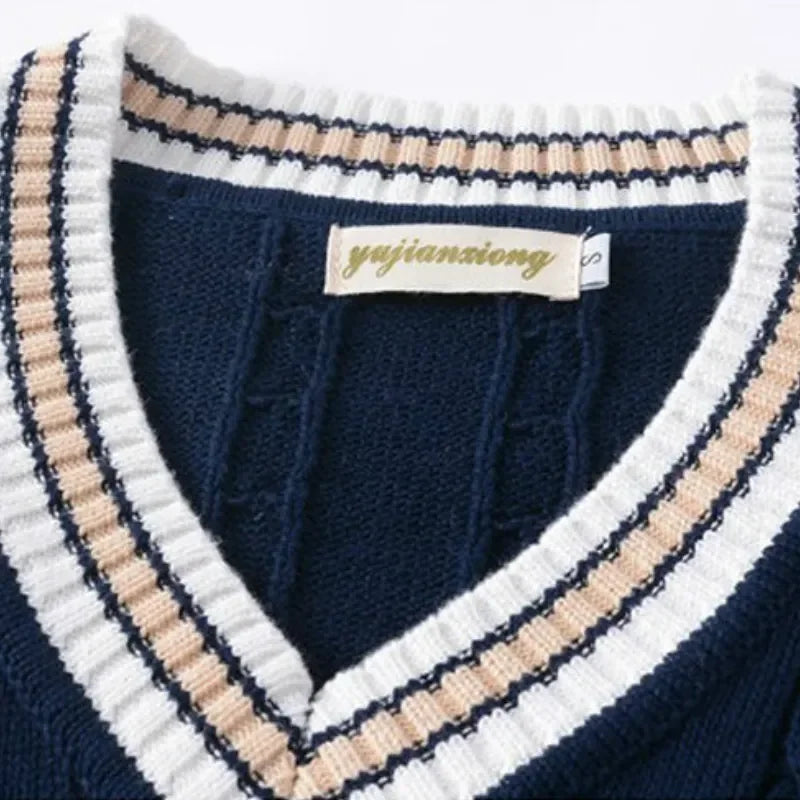 Herren Weste V-Ausschnitt Klassisch, Elegante Strickweste für Herren, Bequem und Warm 4