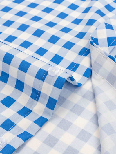 Herrenhemd Kurzarm Rot-Weiß Kariert für Oktoberfest - Casual Hemden Herren 7