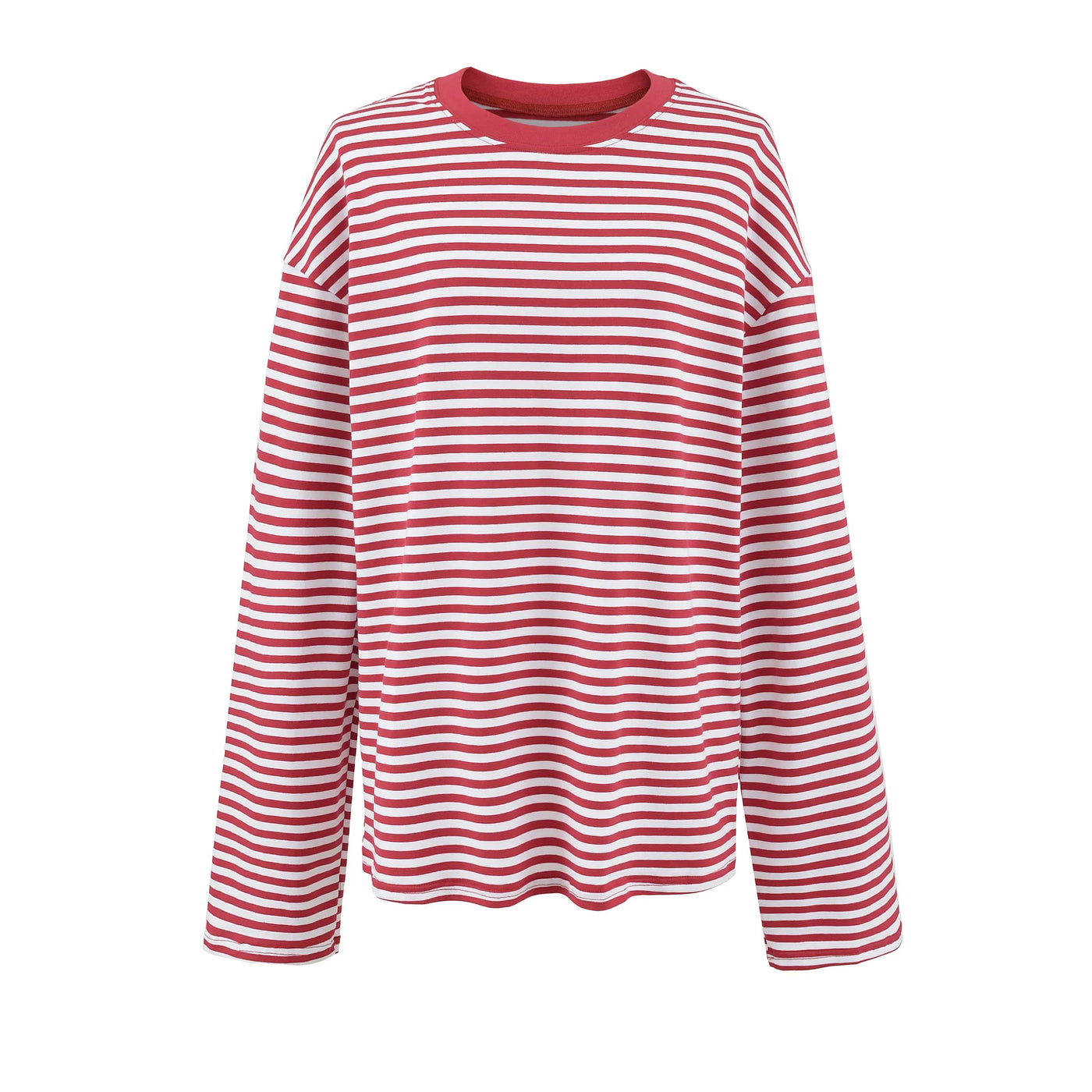 Langarmshirt Damen mit Streifen O-Ausschnitt - Bequemes, Lässiges Design für Herbst 5