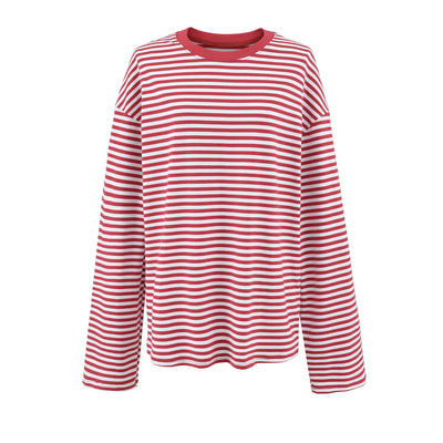 Langarmshirt Damen mit Streifen O-Ausschnitt - Bequemes, Lässiges Design für Herbst 5