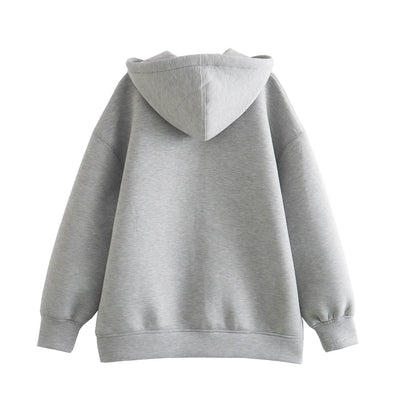 Oversize Kapuzenjacke Damen mit Reißverschluss für Lässige Looks 1