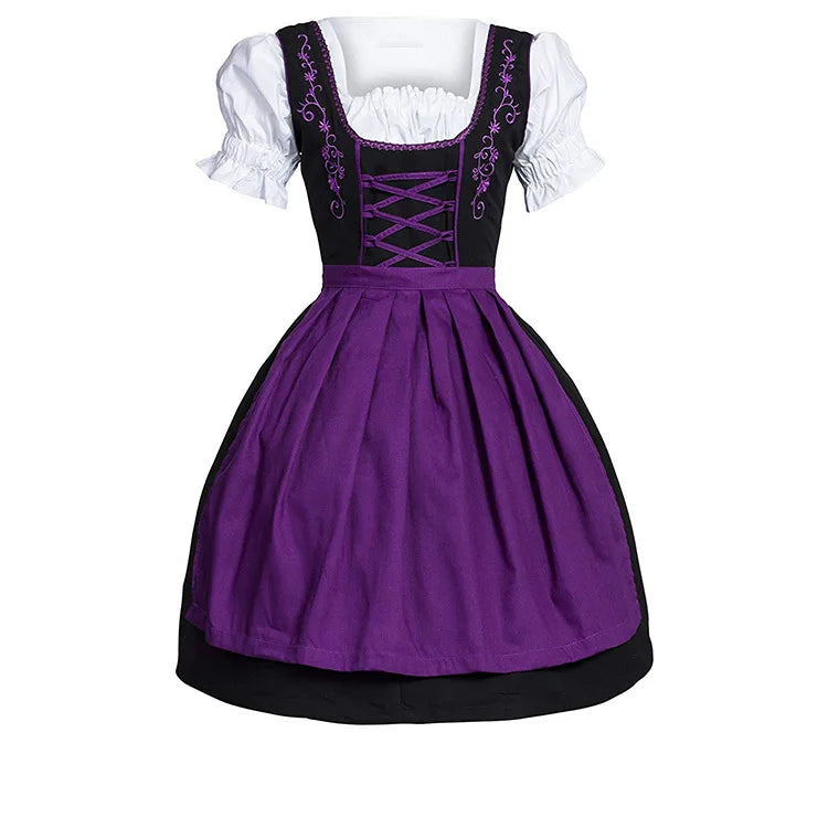 Plus Size Damen Mittelalter Kleid – Elegantes Dirndl für Oktoberfest und Cosplay in M-5XL, Festliche Kleider für Damen 10