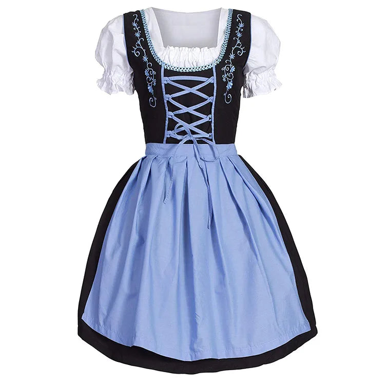 Plus Size Damen Mittelalter Kleid – Elegantes Dirndl für Oktoberfest und Cosplay in M-5XL, Festliche Kleider für Damen 1