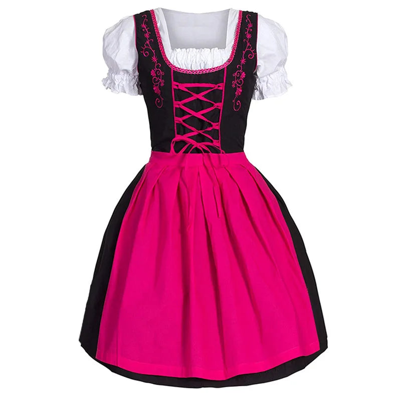 Plus Size Damen Mittelalter Kleid – Elegantes Dirndl für Oktoberfest und Cosplay in M-5XL, Festliche Kleider für Damen 8