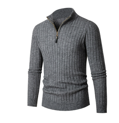 Strick Pullover Herren Mit Halbem Reißverschluss Ergonomische Passform 0