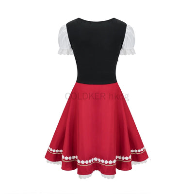 Traditionelles Oktoberfest Kleid für Damen – Dirndl mit Schürze, Hochwertiger Baumwollmix, Verschiedene Farben & Größen S-XL 3