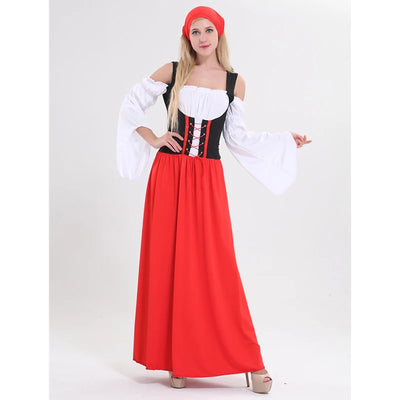 Traditionelles Oktoberfest Kleid für Damen in Übergröße 6XL – Bequemes Dirndl Kostüm mit Kopfbedeckung 2