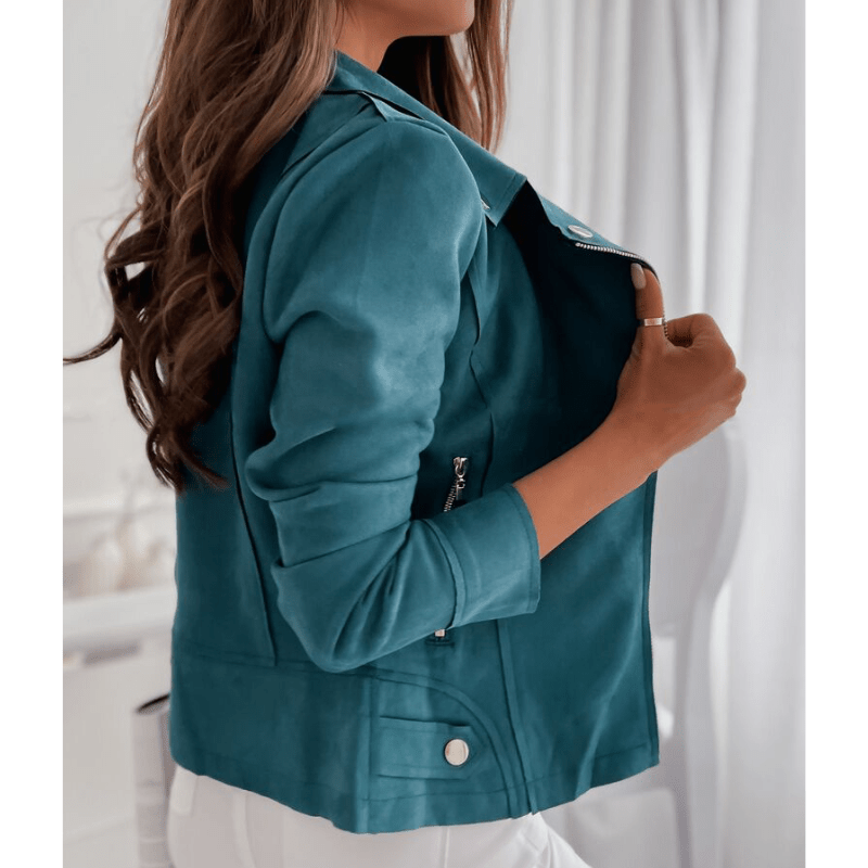 Vintage Biker-Jacke Damen aus Kunstleder – Stilvolle Passform in Schwarz, Perfekt für Frühling und Herbst, Größen S-XL 1