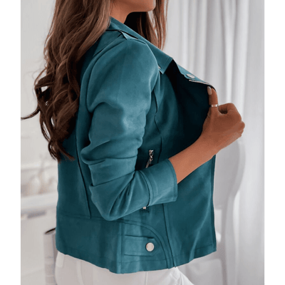 Vintage Biker-Jacke Damen aus Kunstleder – Stilvolle Passform in Schwarz, Perfekt für Frühling und Herbst, Größen S-XL 1