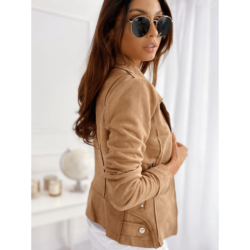 Vintage Biker-Jacke Damen aus Kunstleder – Stilvolle Passform in Schwarz, Perfekt für Frühling und Herbst, Größen S-XL 3