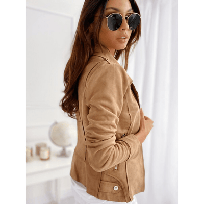 Vintage Biker-Jacke Damen aus Kunstleder – Stilvolle Passform in Schwarz, Perfekt für Frühling und Herbst, Größen S-XL 3