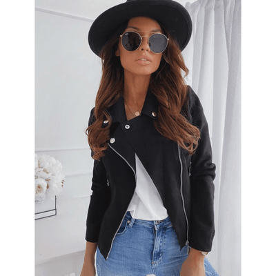 Vintage Biker-Jacke Damen aus Kunstleder – Stilvolle Passform in Schwarz, Perfekt für Frühling und Herbst, Größen S-XL 8