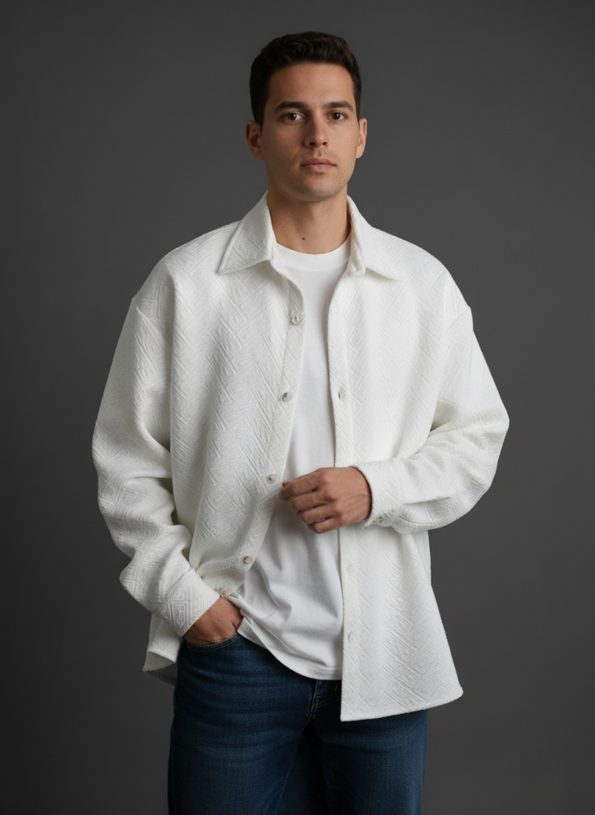 Herren Hemd Vintage Langarm mit Umlegekragen