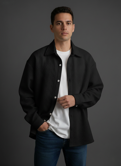 Herren Hemd Vintage Langarm mit Umlegekragen