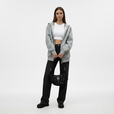 Oversize Kapuzenjacke Damen mit Reißverschluss für Lässige Looks